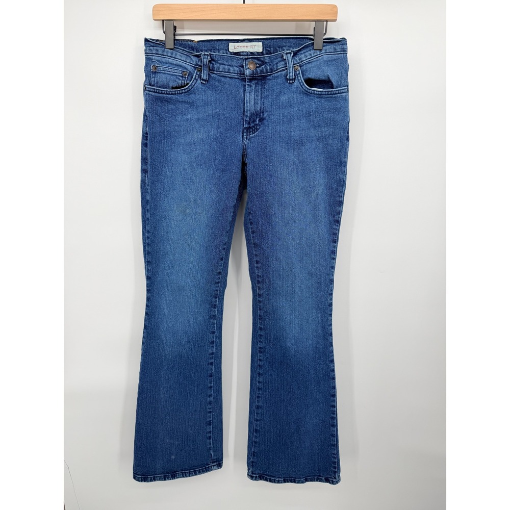 American Eagle Loose Fit Jeans Women 6R Blue Excellent Flare Leg Denim